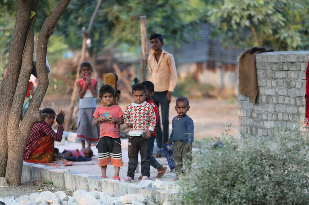 community gathering in village