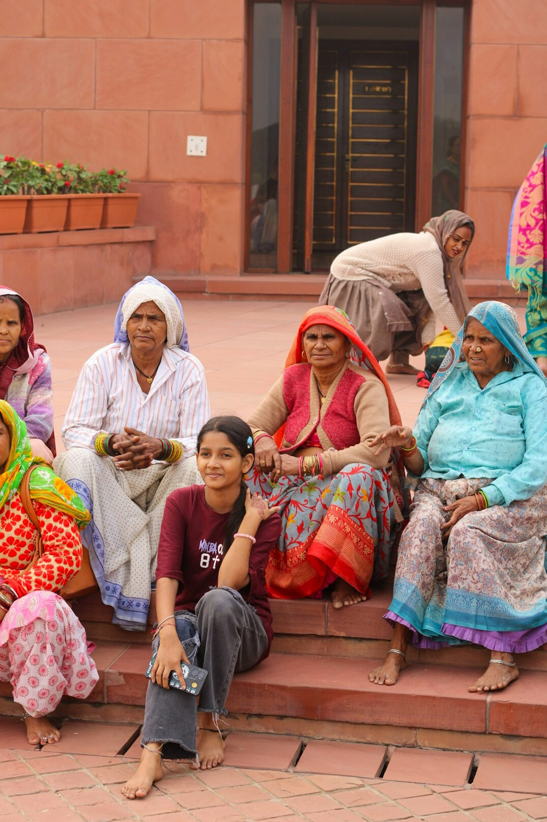 group of locals sharing stories