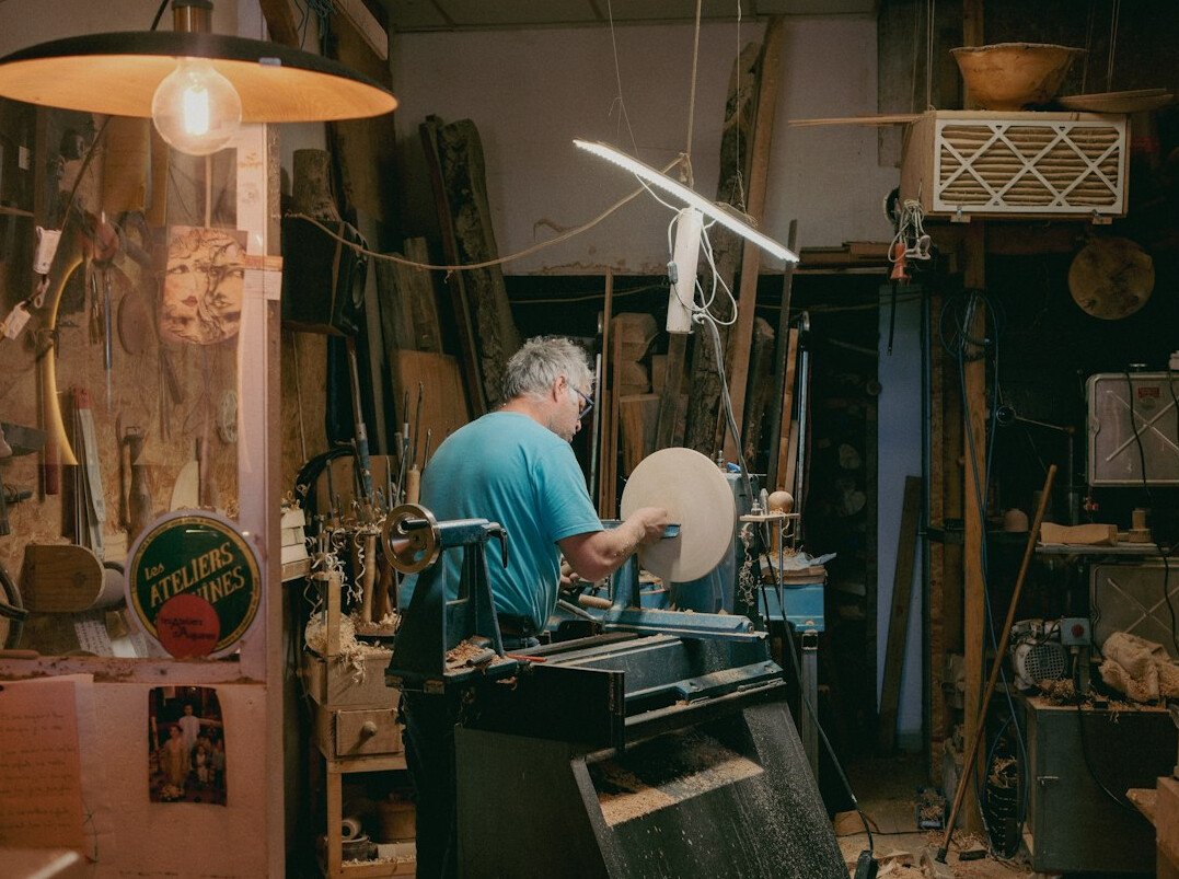 man working in workshop