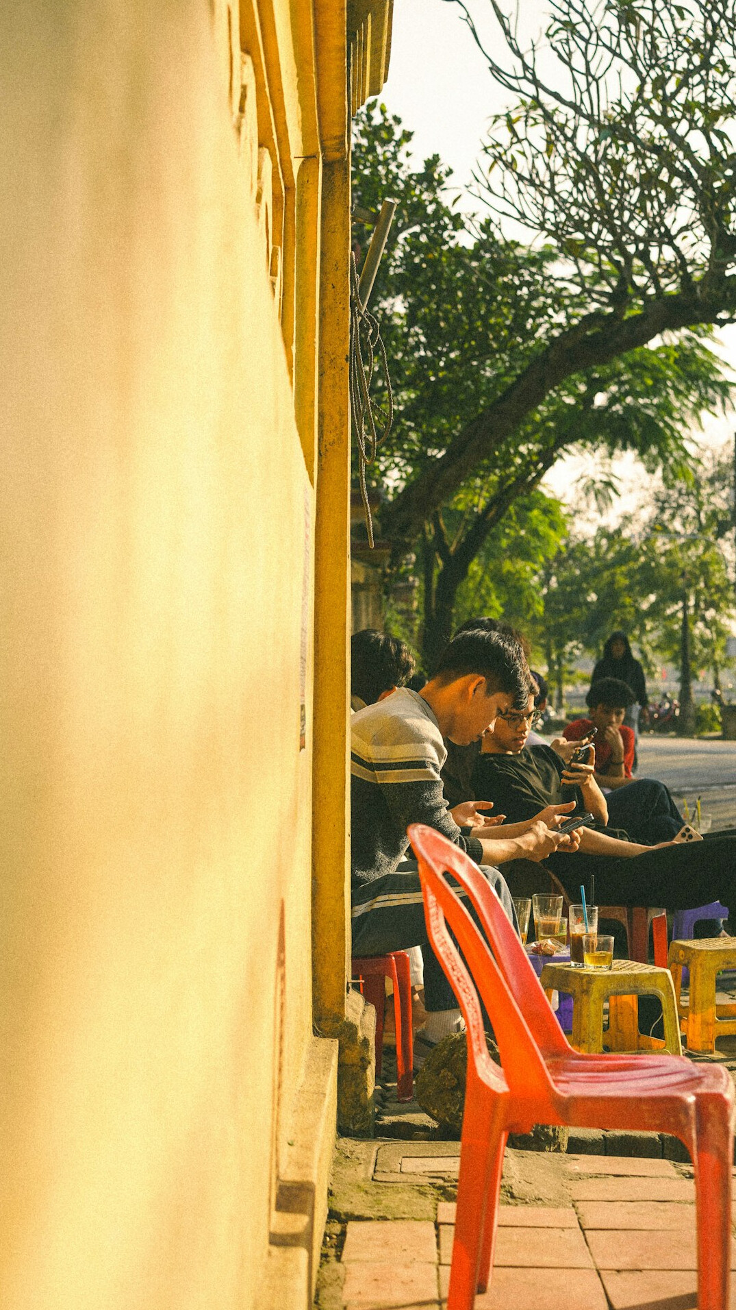 young man in cafe