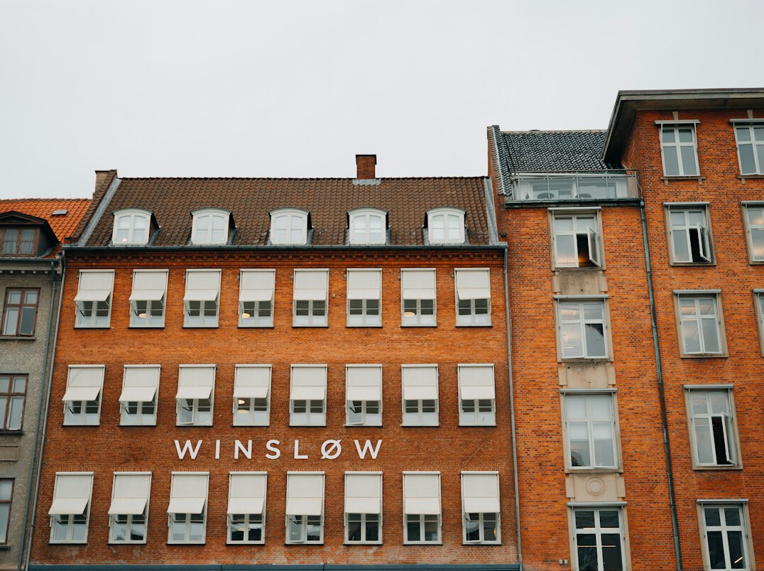 Brick apartment facade in a Danish city